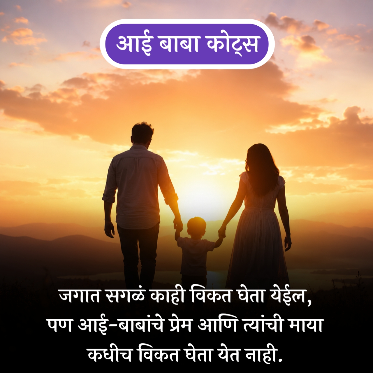 Aai Baba Quotes in Marathi – आई बाबा कोट्स