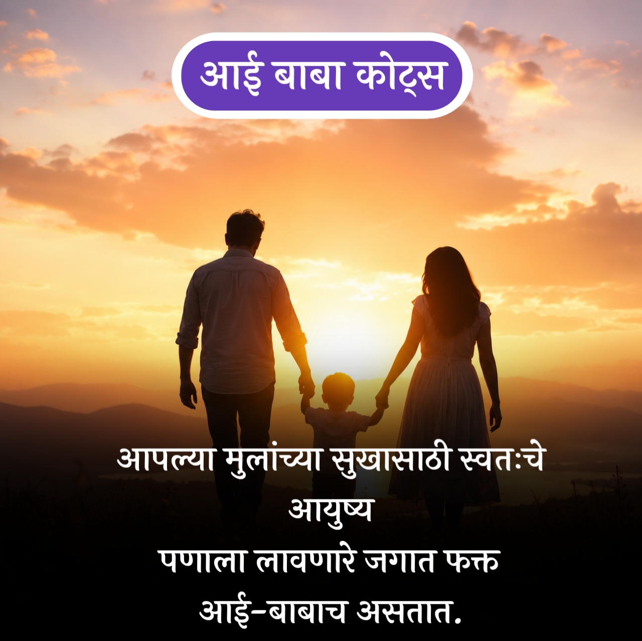 Aai Baba Quotes in Marathi – आई बाबा कोट्स