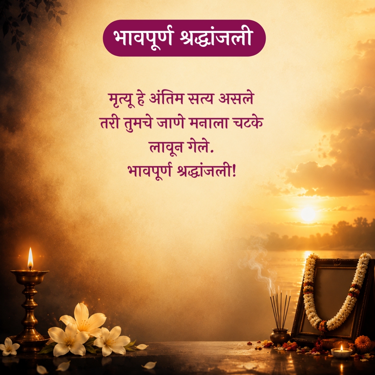 Bhavpurna Shradhanjali in Marathi – भावपूर्ण श्रद्धांजली संदेश मराठी