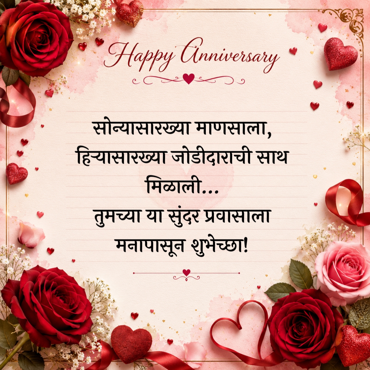 Happy Anniversary Wishes in Marathi – लग्नाच्या वाढदिवसाच्या शुभेच्छा