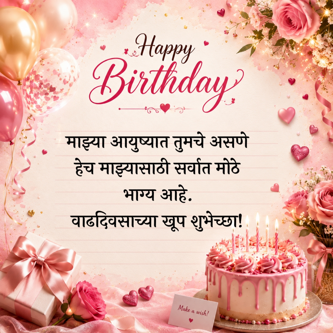 Happy Birthday Wishes in Marathi For A Special Person