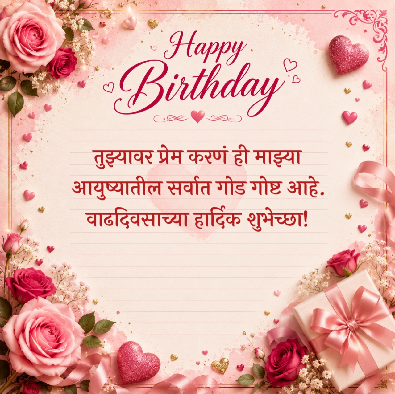 Love Birthday Wishes in Marathi – लव्हसाठी वाढदिवसाच्या शुभेच्छा