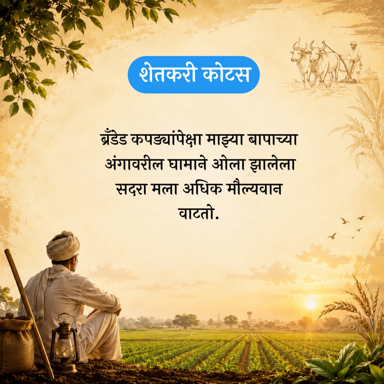 Shetkari Status Marathi