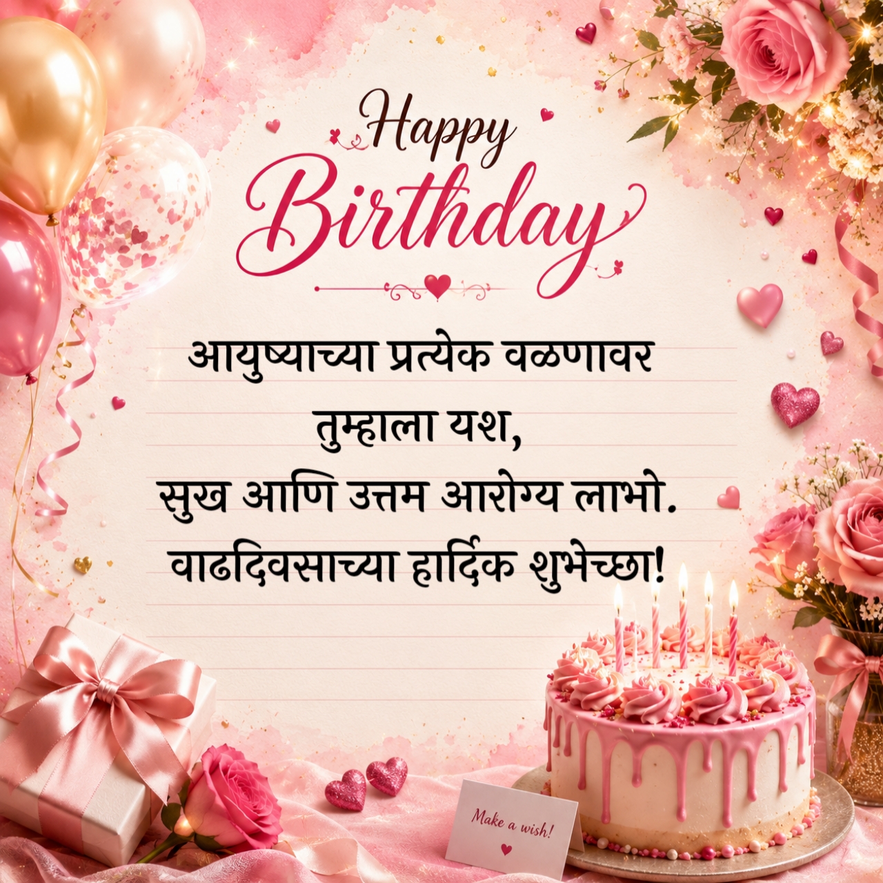 Happy Birthday Wishes in Marathi – वाढदिवसाच्या हार्दिक शुभेच्छा
